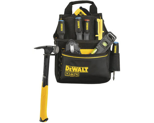 Opasok na náradie s kladivom, skrutkovačmi, zvinovacím metrom a vodováhou