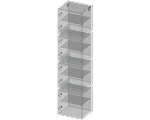 Poukladané skrine s policami