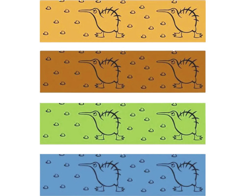 Ilustrácia s vtákmi kivi na farebnom pozadí