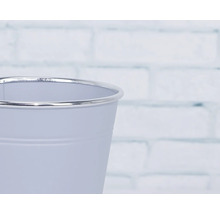 Dekoratívny kovový kvetináč so strieborným okrajom