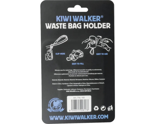 Obal držiaka vreciek na odpad Kiwi Walker s návodom na použitie