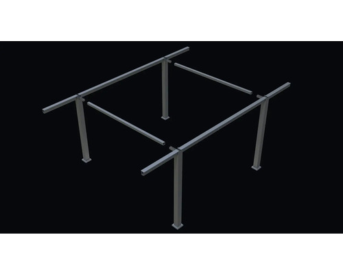 Kovová pergola stavebnica so štvorcovým dizajnom