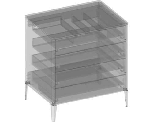 Komoda s tromi zásuvkami a nohami