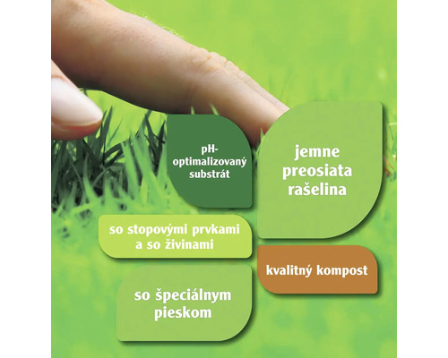 Substrát s optimalizovaným pH, jemne preosievaná rašelina, kvalitný kompost a špeciálna piesková zmes.