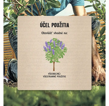 Ilustrácia stromu s fialovými kvetmi na všeobecné použitie.