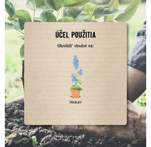 Štítok s textom Účel použitia, obzvlášť vhodné pre trvalky
