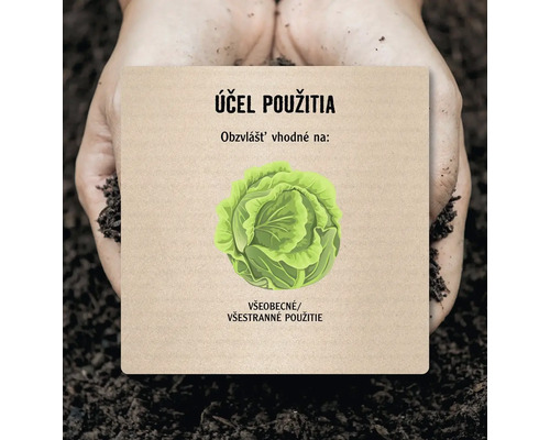 Karta so zobrazením kapusty, vhodné na všeobecné použitie.