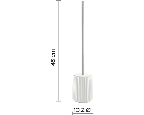 Toaletná kefa s držiakom, kúpeľňový doplnok, výška približne 45 cm a priemer 10,2 cm