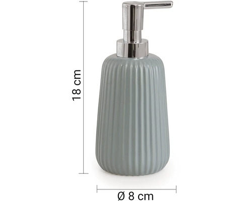 Keramický dávkovač mydla s rozmermi 18 x 8 centimetrov