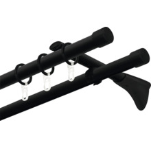 Dvojitá záclonová tyč s krúžkami a držiakmi