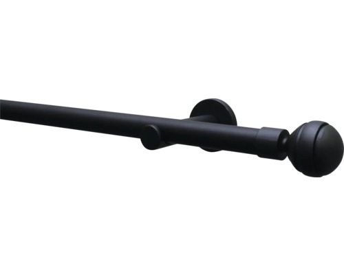 Záclonová tyč s koncovkou a nástenným držiakom