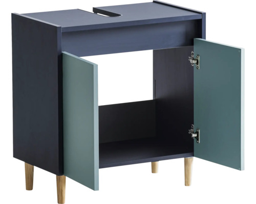 Skrinka pod umývadlo s dvomi dvierkami a drevenými nohami