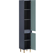 Otvorená viacúčelová skriňa s policami a zásuvkou