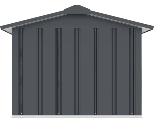 Kovový záhradný domček so sedlovou strechou