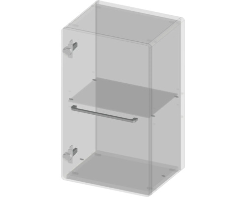 Sprchovací kút s poličkou a rukoväťou