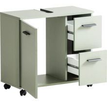 Skrinka na šijací stroj so zásuvkami a dvierkami na kolieskach