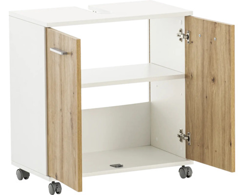 Spodná skrinka s dvomi dvierkami, policou a kolieskami