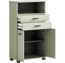 Skrinka s dvoma zásuvkami a otvorenou priehradkou