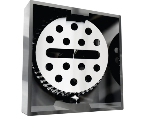 Vetrací mriežka s okrúhlou perforovanou doskou v hranatom ráme