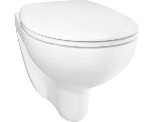 Závesné hlboké splachovacie WC z sanitárnej keramiky s oplachovacím okrajom