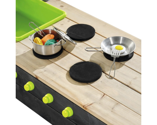 Detská kuchynka s hrncom, panvicou a jedlom na hranie