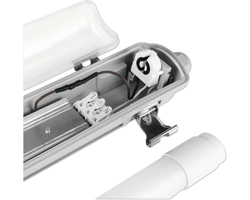 Svietidlo do vlhkého prostredia na montáž s otvoreným krytom