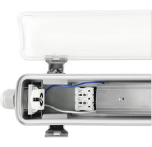 Vnútorný pohľad na vlhkotesné svietidlo s otvoreným puzdrom