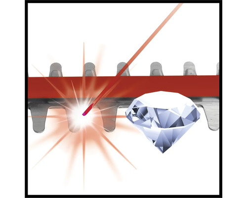 Ilustrácia nožníc na živý plot s diamantom brúsenou čepeľou