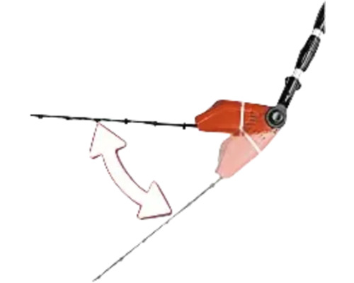 Čistiace zariadenie odkvapov so šípkou znázorňujúcou rotačný pohyb