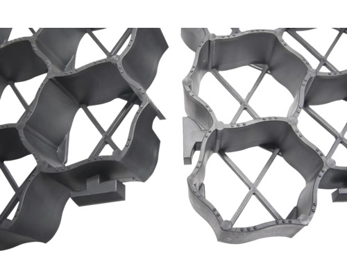 Detailný záber na zatrávňovacie dlaždice z plastu na stabilizáciu pôdy.