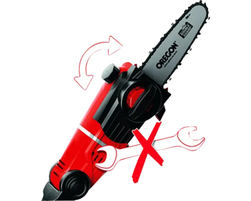 Akumulátorová reťazová píla s pílovým listom Oregon a indikátorom nastavenia