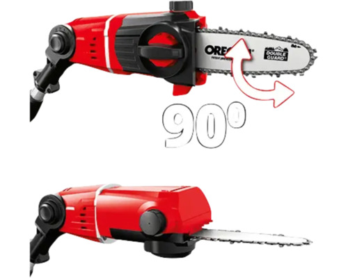 Akumulátorová reťazová píla s hlavou otočnou o 90 stupňov