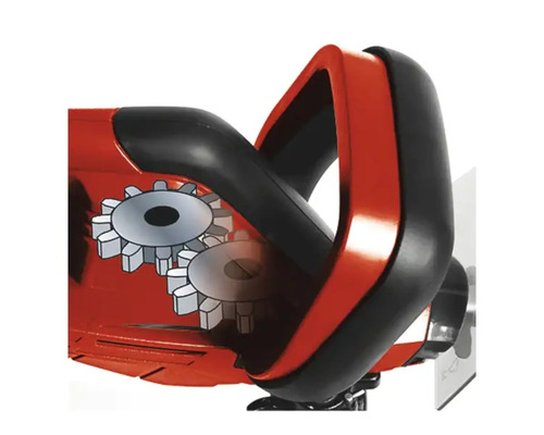 Detailný pohľad na nožnice na živý plot s prevodovkou