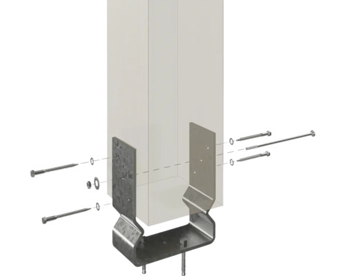 Pätka stĺpika so skrutkami a svorníkmi