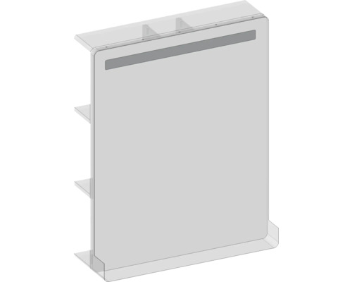 Akrylová sklenená priečka s policami