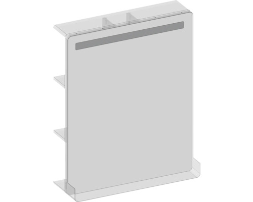 Priehľadná minimalistická nástenná polica s bočnými úložnými policami