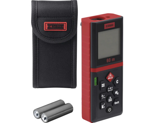Laserový diaľkomer s puzdrom a batériami