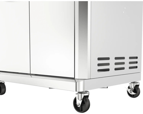 Spodná skrinka grilu z nehrdzavejúcej ocele s kolieskami pre jednoduchý pohyb