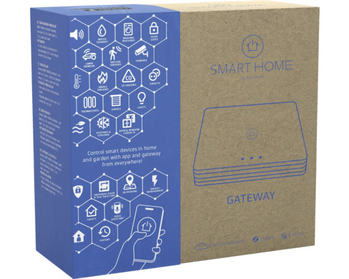 Balenie inteligentnej domácej brány Hornbach na ovládanie zariadení v dome a záhrade