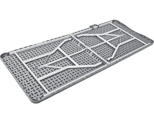 Zložený skladací stôl s oceľovým rámom