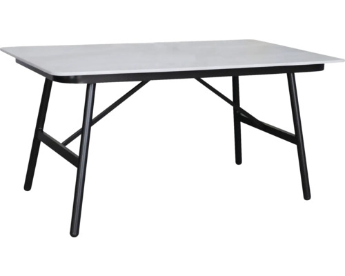 Obdĺžnikový stôl s doskou a kovovými nohami