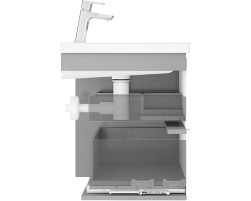 Skrinka pod umývadlo s výsuvmi a umývadlovou batériou