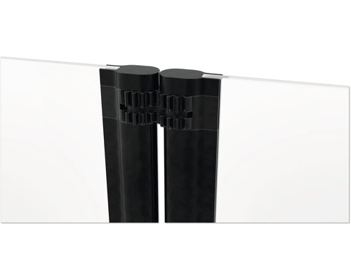 Detailný záber priehľadného plota na ochranu súkromia s čiernym držiakom