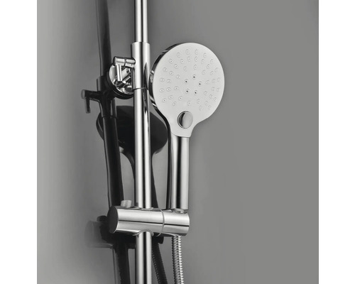 Sprchová tyč s ručnou sprchou a sprchovou hadicou
