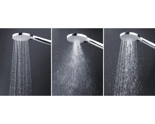 Ručná sprcha s rôznymi druhmi prúdu vody v prevádzke