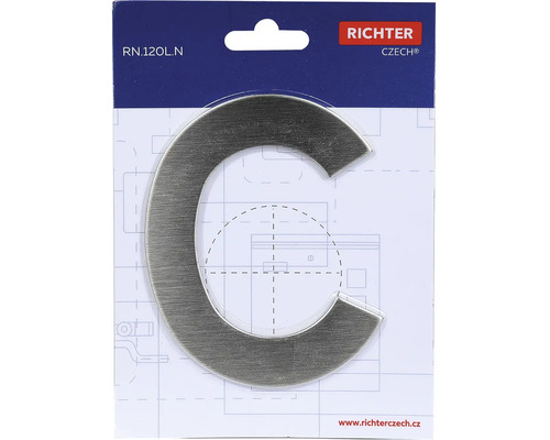 Číslo domu písmeno C z nehrdzavejúcej ocele
