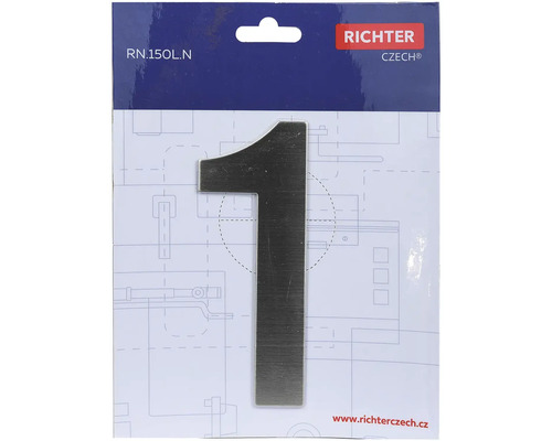 Číslo domu 1 z nehrdzavejúcej ocele od Richter Czech