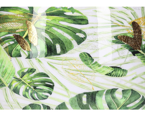 Dekor s motívmi listov Monstera a zlatými vzormi