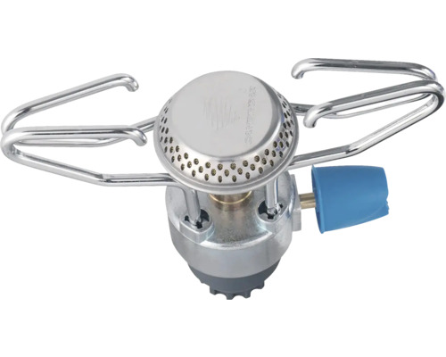 Kempingový varič s kovovým držiakom hrnca