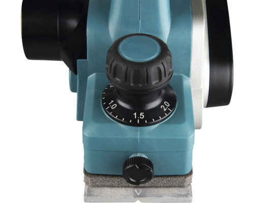 Detail hoblíka s nastavovacím gombíkom na ovládanie hĺbky rezu